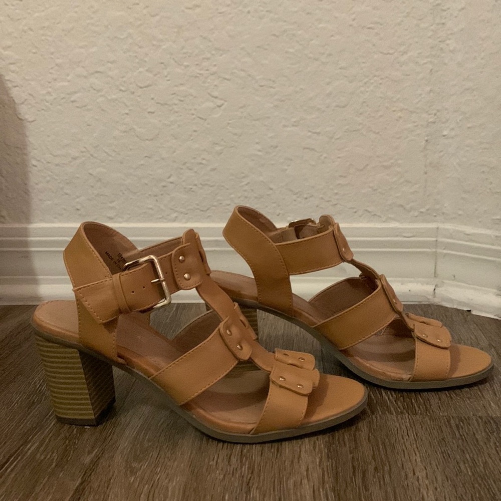 Tan sandal heels